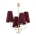 Argon 1827 - Pendelkrona SAFIANO 4xE27/15W/230V burgundy