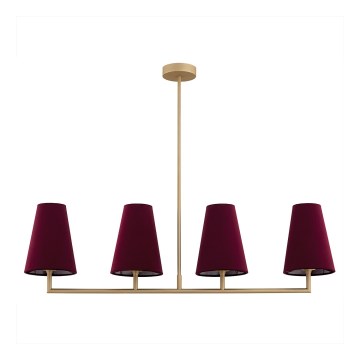 Argon 1829 - Pendelkrona SAFIANO 4xE27/15W/230V vinröd
