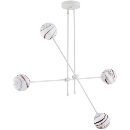 Argon 1841 - Pendelkrona ABSOS 4xE14/7W/230V alabaster vit