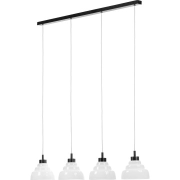 Argon 1860 - Ljuskrona med textilsladd VENTURA 4xE27/15W/230V