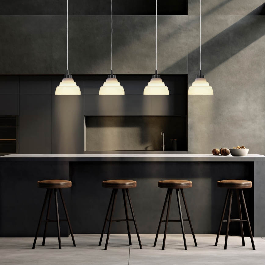 Argon 1860 - Ljuskrona med textilsladd VENTURA 4xE27/15W/230V