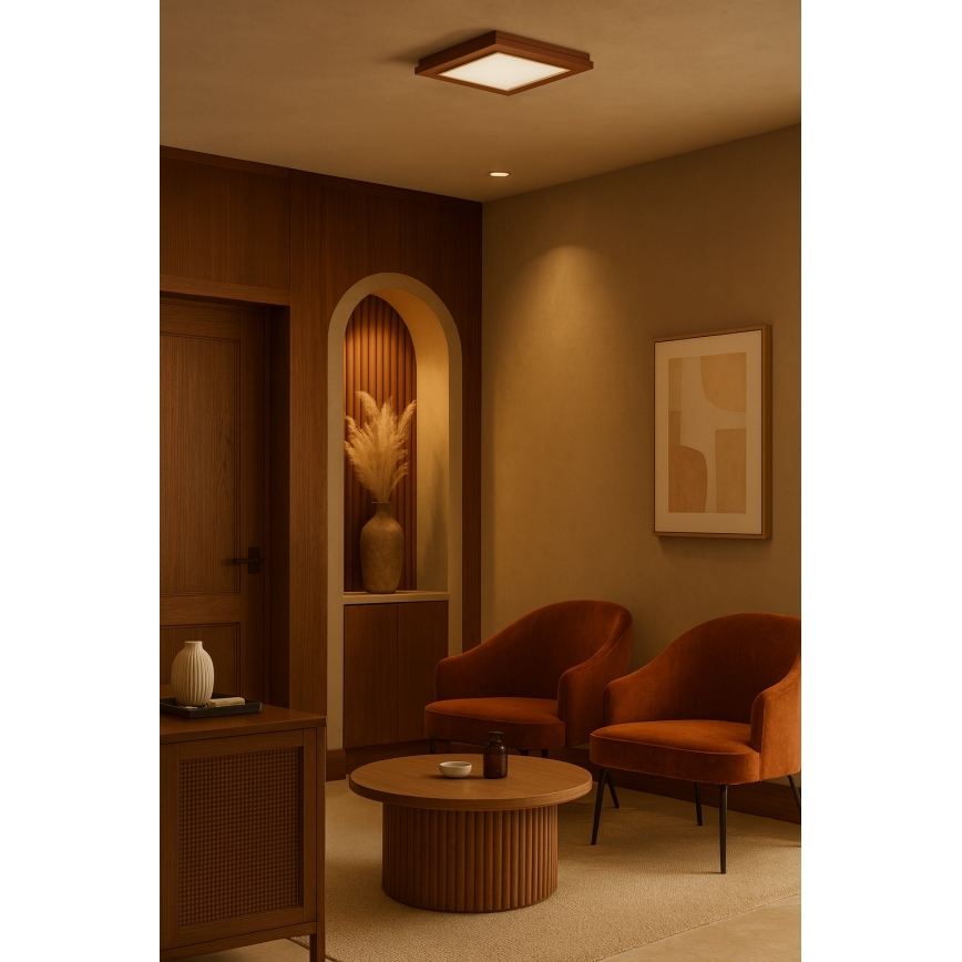 Argon 1867 - Taklampa TABOR 4xE27/15W/230V 42x42 cm i terrakotta