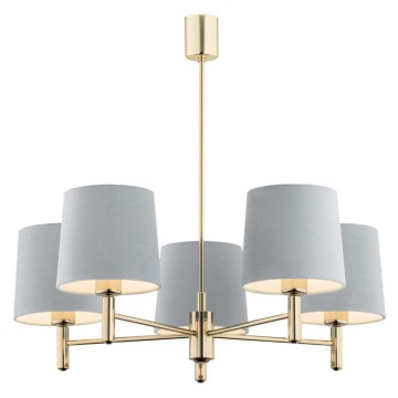 Argon 2085 - Taklampa PONTE 5xE27/15W/230V mässing/blå