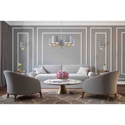 Argon 2085 - Taklampa PONTE 5xE27/15W/230V mässing/blå