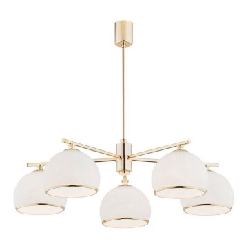 Argon 2088 - Ljuskrona med pelare MARBELLA 5xE27/15W/230V mässing