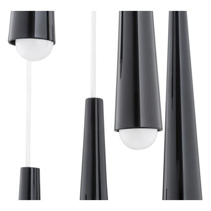 Argon 2103 - Takkkrona på ett snöre  HOLLYWOOD 5xE14/7W/230V svart 