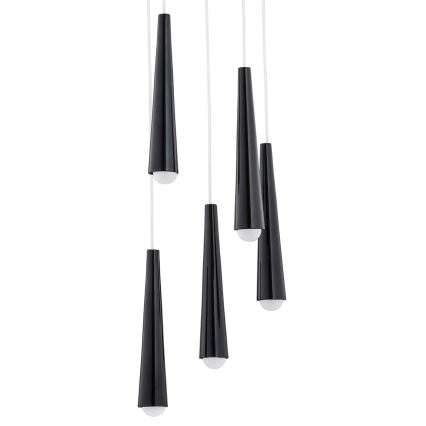 Argon 2103 - Takkkrona på ett snöre  HOLLYWOOD 5xE14/7W/230V svart 