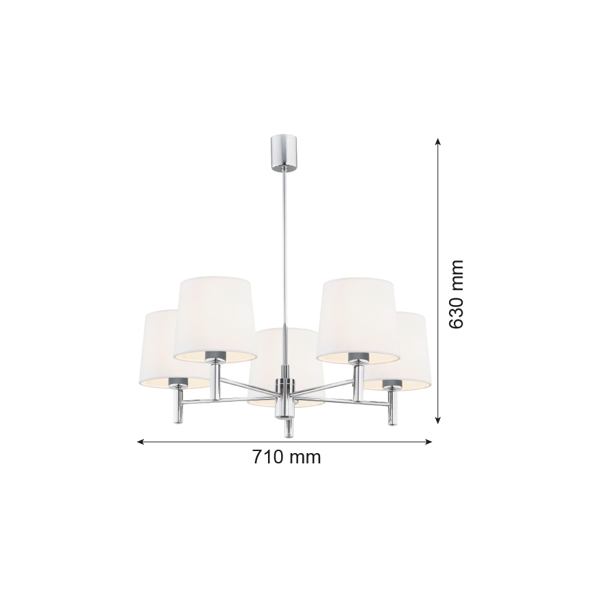 Argon 2110 - Upphängningsbar takkrona  BOLZANO 5xE27/15W/230V grädde
