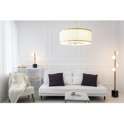 Argon 2127 - Pendelkrona ABBANO 5xE14/7W/230V mässing/vit