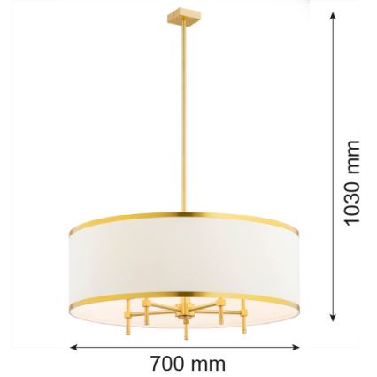 Argon 2127 - Pendelkrona ABBANO 5xE14/7W/230V mässing/vit