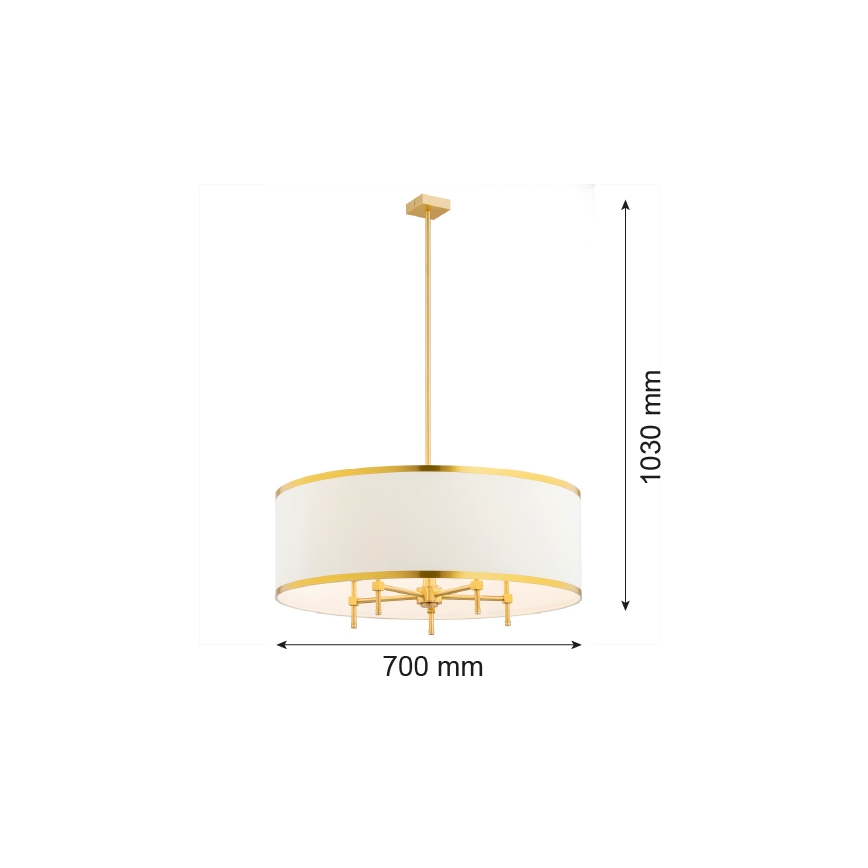 Argon 2127 - Pendelkrona ABBANO 5xE14/7W/230V mässing/vit