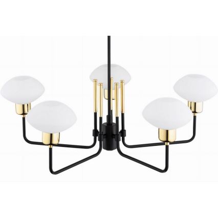 Argon 2128 - Taklampa RAVELLO 5xE14/15W/230V svart/guld