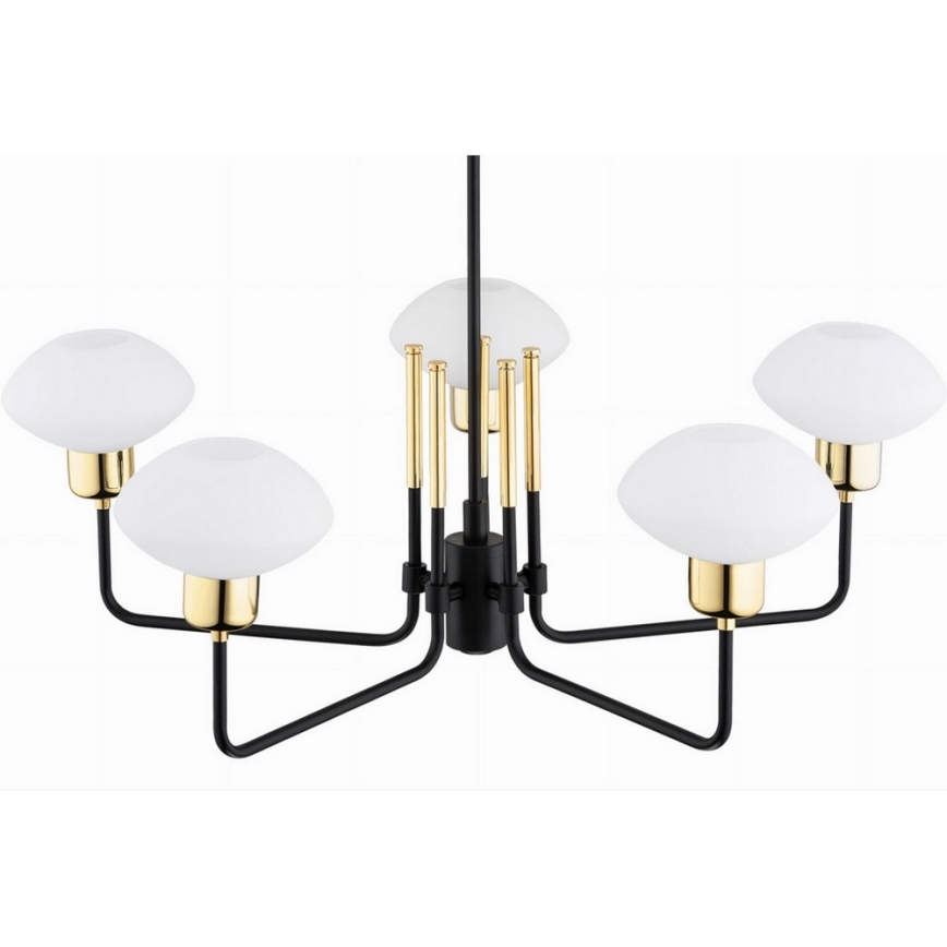 Argon 2128 - Taklampa RAVELLO 5xE14/15W/230V svart/guld