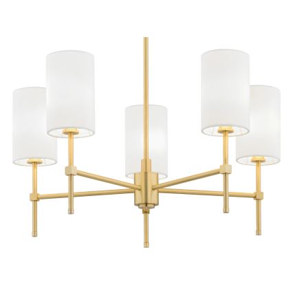 Argon 2134 - Pendelkrona ABRUZZO 5xE14/15W/230V mässing/vit