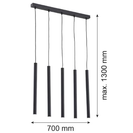 Argon 2137 - Taklampa ETNA 5xG9/6W/230V svart