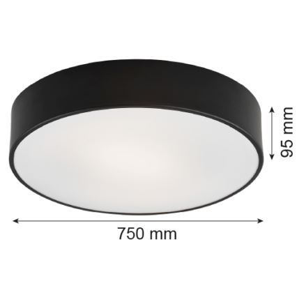 Argon 2536 - Taklampa DARLING 6xE27/15W/230V Ø 75 cm svart