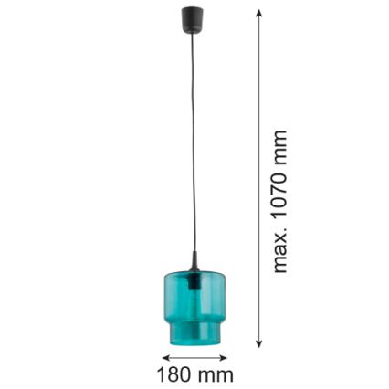 Argon 3271 - Ljuskrona med upphängningsrem NEWA 1xE27/15W/230V turkos