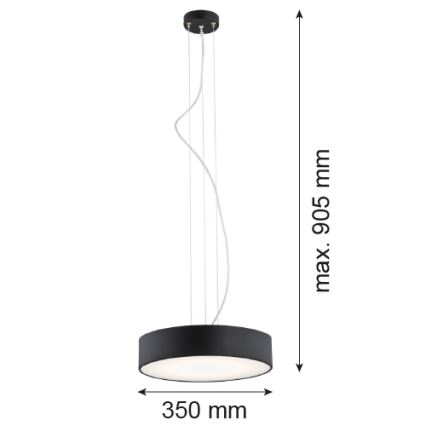 Argon 3350 - Taklampa DARLING 1xLED/30W/230V Ø 40 cm svart