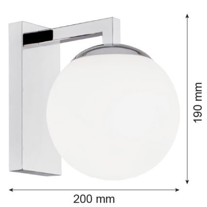 Argon 3735 - Vägglampa ASPEN 1xE27/15W/230V skinande krom