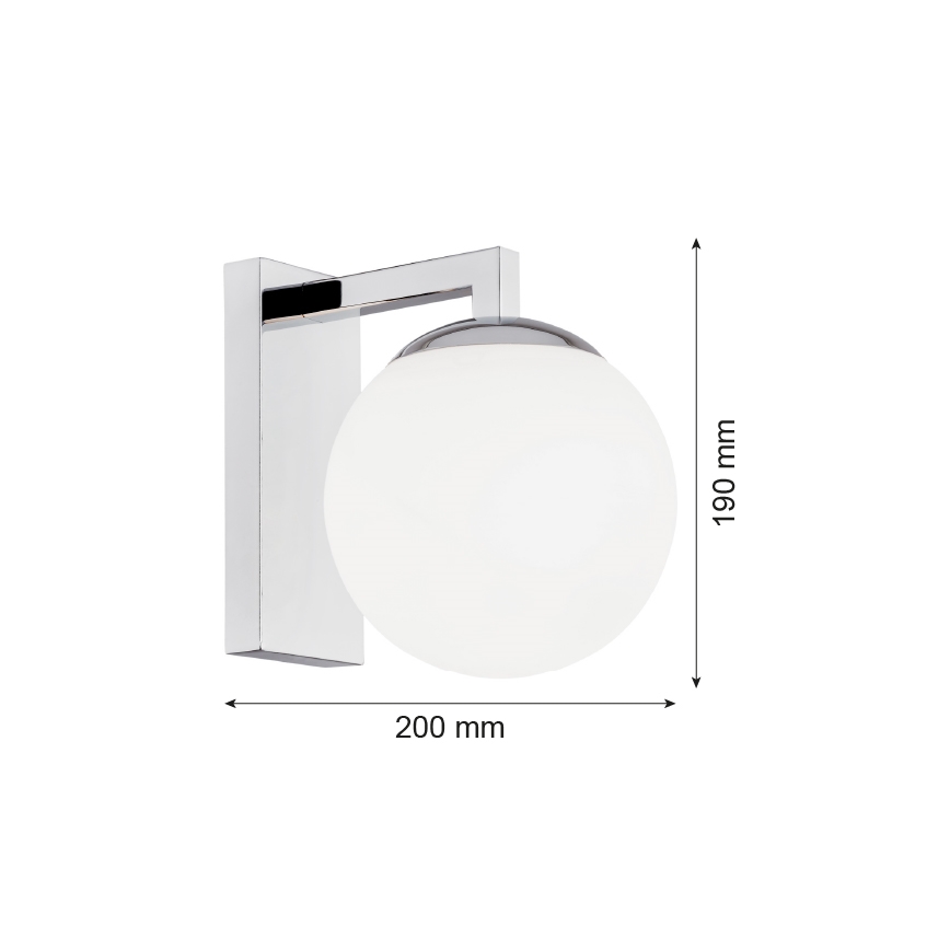 Argon 3735 - Vägglampa ASPEN 1xE27/15W/230V skinande krom