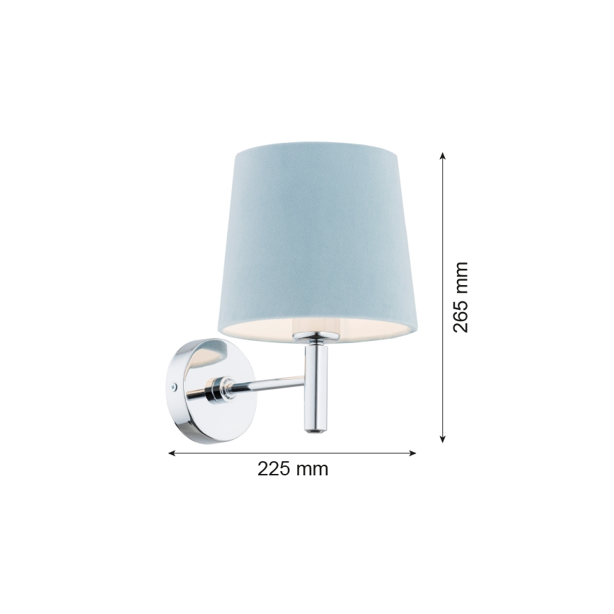 Argon 3910 - Vägglampa BOLZANO 1xE27/15W/230V blå/skinande krom