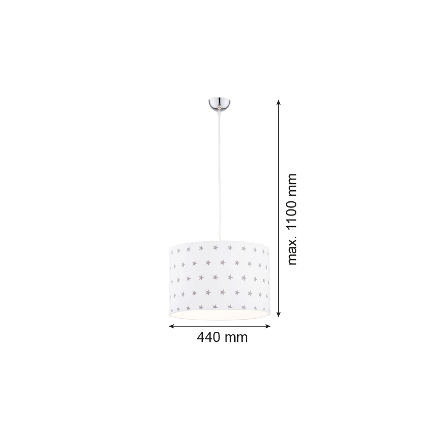 Argon 4133 - Ljuskrona med upphängningsrem MAGIC 1xE27/15W/230V vit
