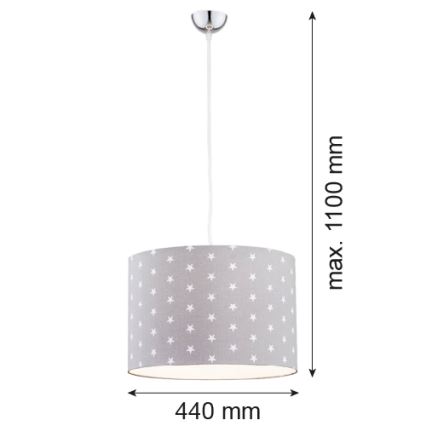 Argon 4134 - Ljuskrona med upphängningsrem MAGIC 1xE27/15W/230V grå/vit