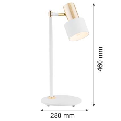 Argon 4256 - Bordslampa DORIA 1xE27/15W/230V vit/mässing