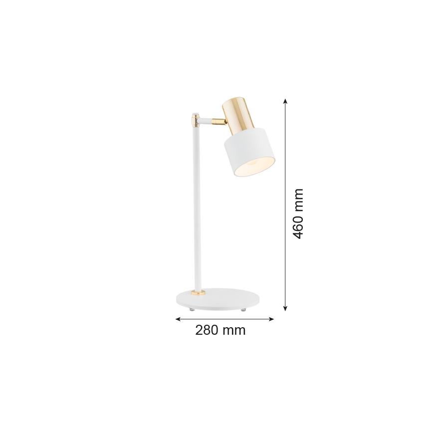 Argon 4256 - Bordslampa DORIA 1xE27/15W/230V vit/mässing