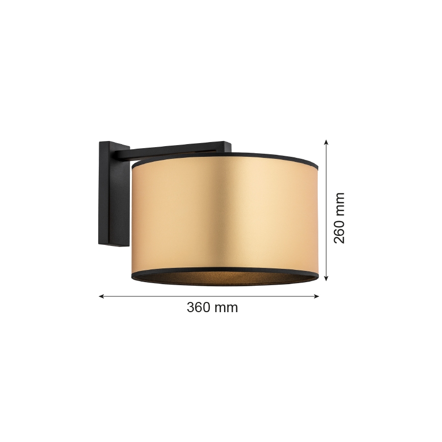 Argon 4295 - Vägglampa KARIN 1xE27/15W/230V mässing/svart