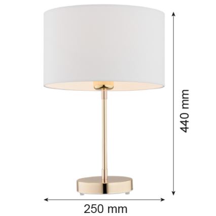 Argon 4301 - Bordslampa KARIN 1xE27/15W/230V vit/mässing