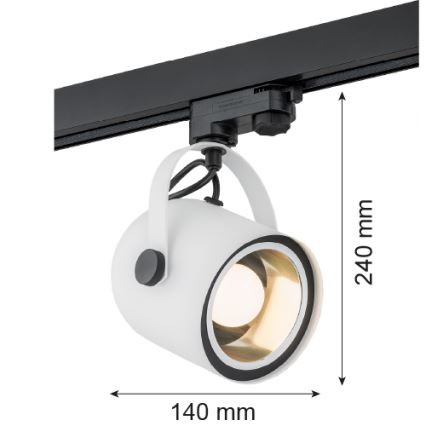 Argon 4309 - Spotbelysning för skensystem NET 1xE27/15W/230V vit