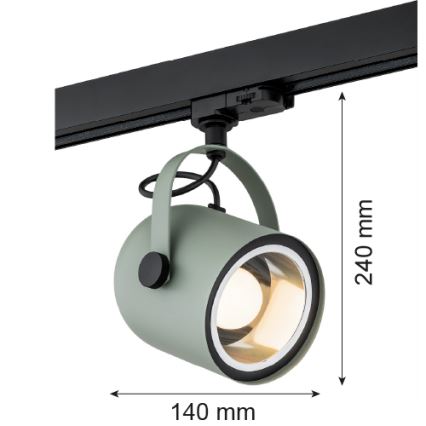 Argon 4310 - Spotbelysning för skensystem NET 1xE27/15W/230V grön