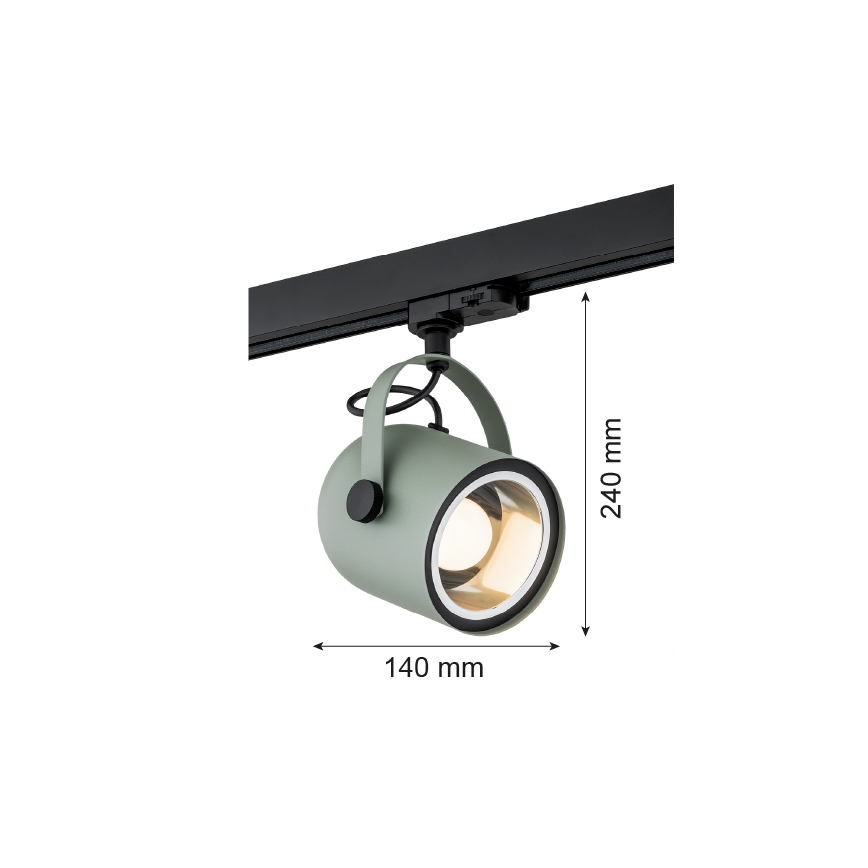 Argon 4310 - Spotbelysning för skensystem NET 1xE27/15W/230V grön