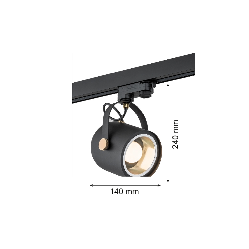 Argon 4311 - Spotbelysning för skensystem NET 1xE27/15W/230V svart