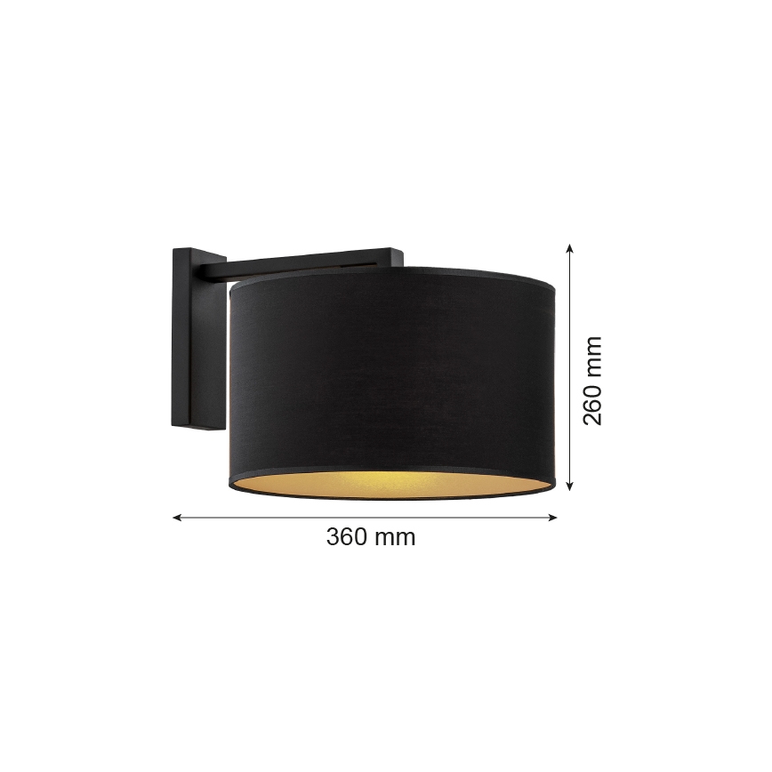 Argon 4340 - Vägglampa KARIN 1xE27/15W/230V svart