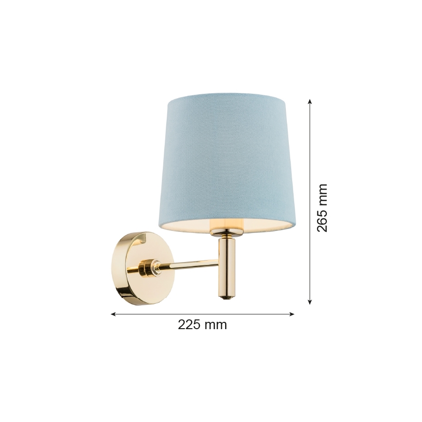 Argon 4347 - Vägglampa PONTE 1xE27/15W/230V grå/mässing