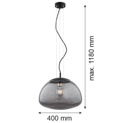 Argon 4350 - Taklampa TRINI 1xE27/15W/230V Ø 40 cm svart