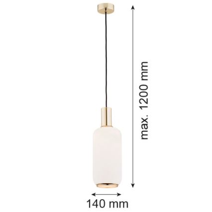 Argon 4356 - Ljuskrona med textilsladd SAGUNTO 1xE27/15W/230V diameter 14 cm mässing