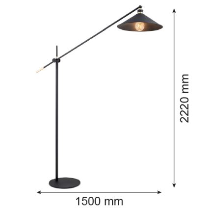 Argon 4732 - Golvlampa  NASHVILLE 1xE27/15W/230V svart 