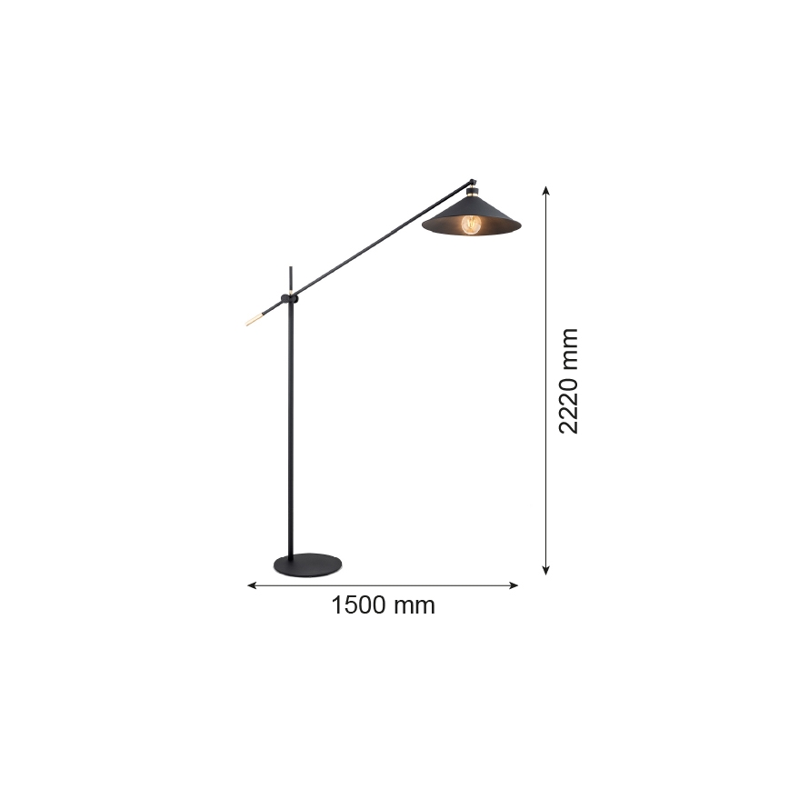 Argon 4732 - Golvlampa  NASHVILLE 1xE27/15W/230V svart 