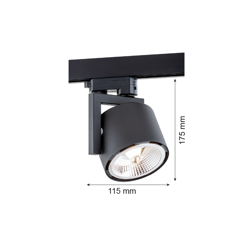 Argon 4751 - LED spotlampa för ALTO skensystem 1xGU10-AR111/12W/230V svart