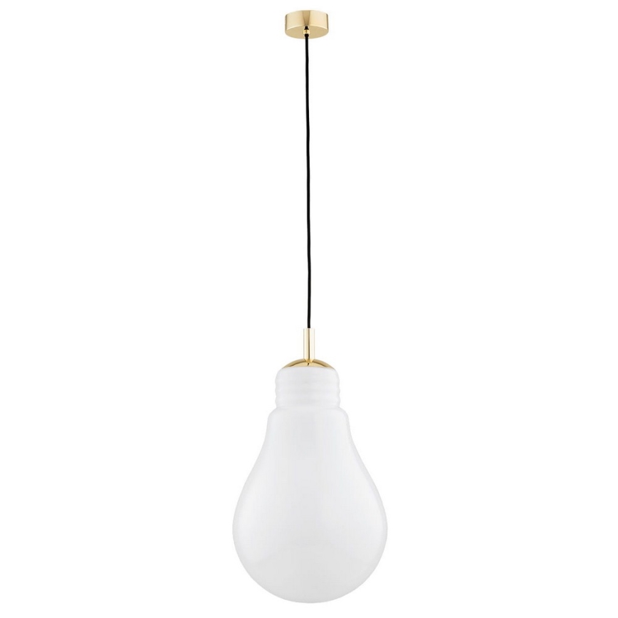 Argon 4879 - Ljuskrona med upphängningsrem JESSE 1xE27/15W/230V gyllene/vit