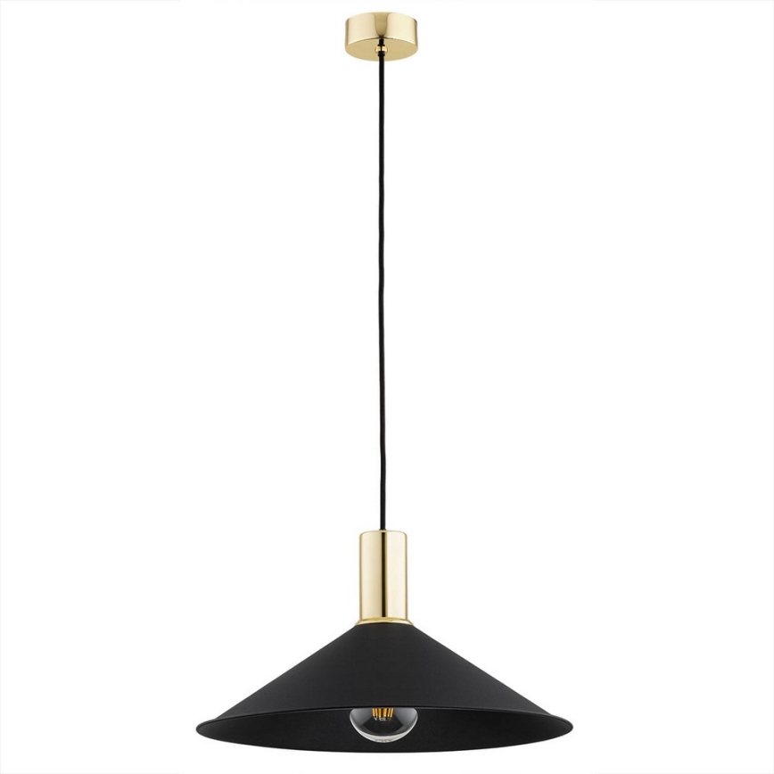 Argon 4912 - Ljuskrona med upphängningsrem MINORI 1xE27/15W/230V svart/gyllene
