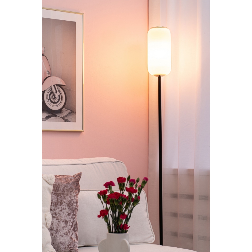 Argon 4995 - Golv lampa VALIANO 1xE27/15W/230V svart/vit/gyllene