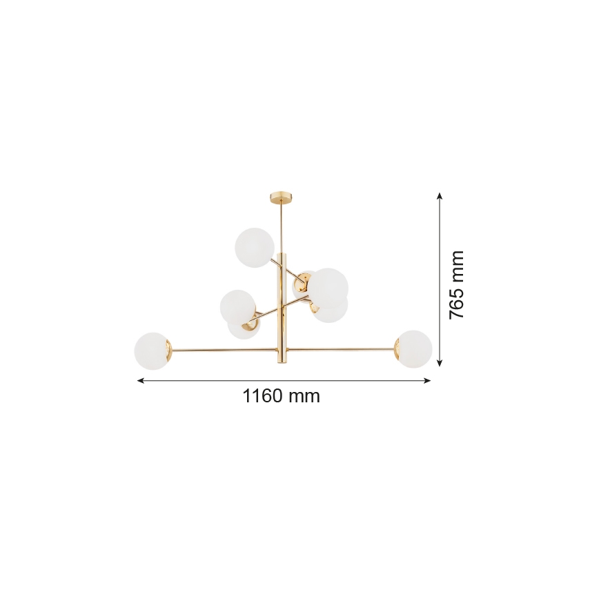 Argon 5043 - Upphängningsbar takkrona  CAMERON 8xE27/15W/230V mässing