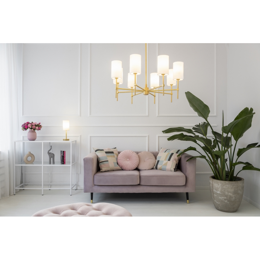 Argon 5052 - Pendelkrona ABRUZZO 8xE14/7W/230V mässing/svart