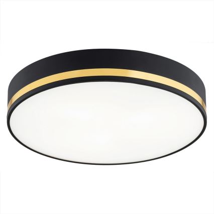 Argon 6141 - Taklampa AMORE 3xE27/15W/230V diameter 45 cm svart/gyllene