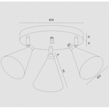 Argon 6244 - Spotlight LUCINDA 3xE14/7W/230V svart