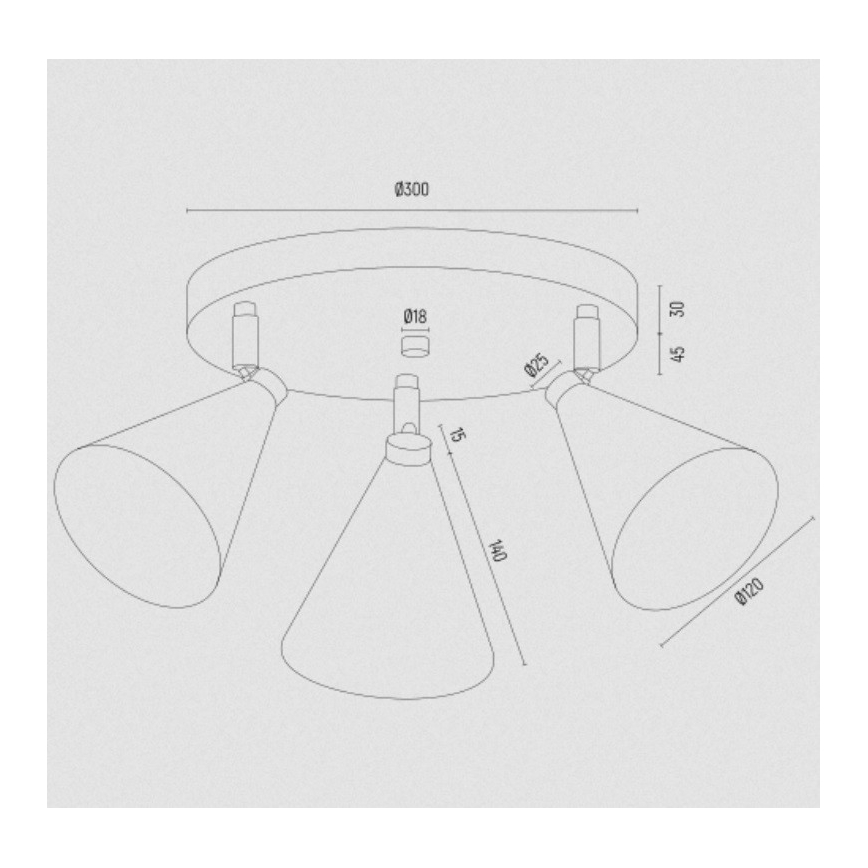 Argon 6244 - Spotlight LUCINDA 3xE14/7W/230V svart